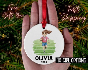 Personalized High School Flag Football Girl Ornament, Custom Sports Gift for Girls, Flag Football Ornament, Flag Football Player Keepsake