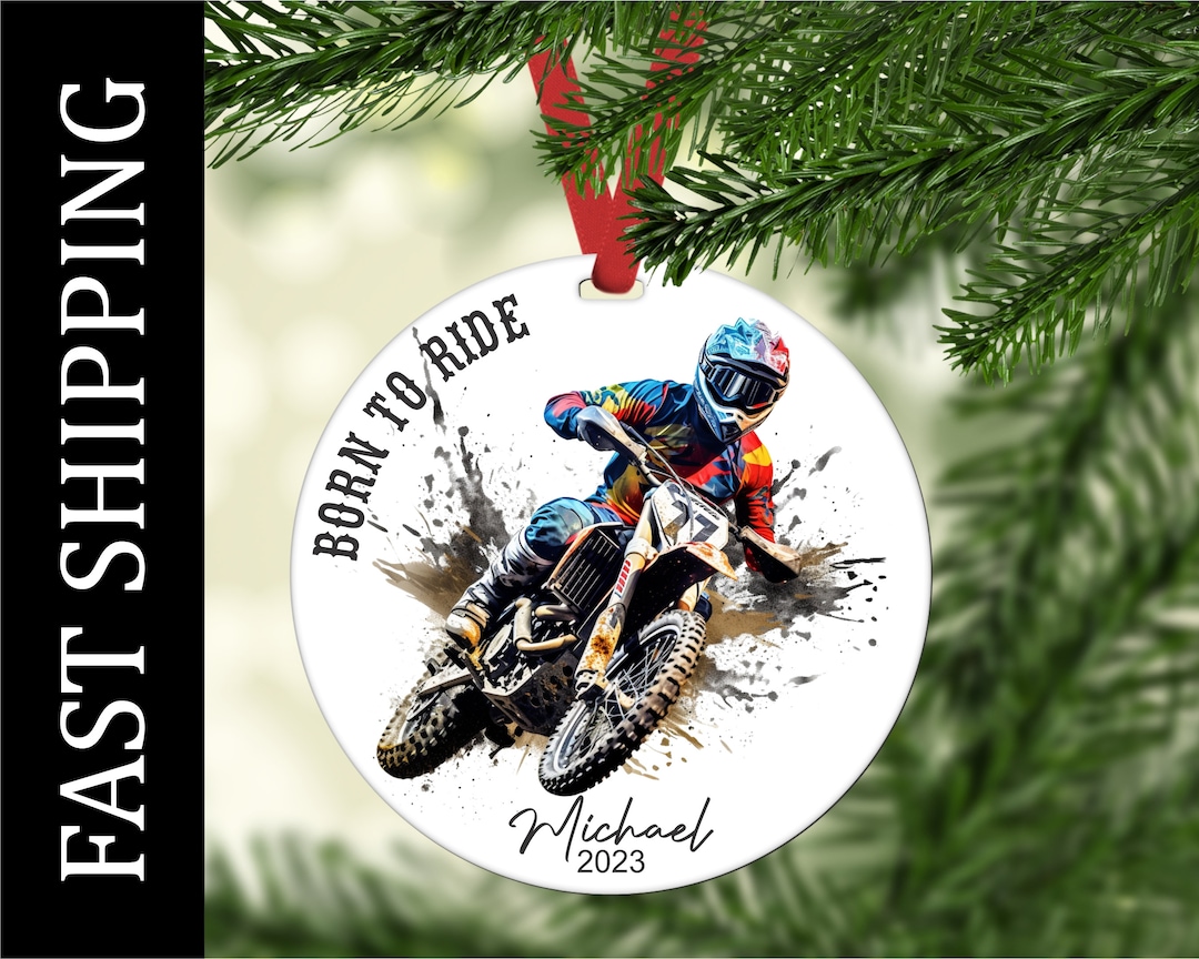 Personalized Dirt Bike Ornament, Motocross Bike Ornament, Dirt Bike