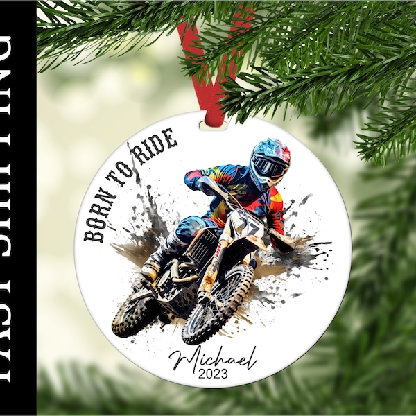 Personalized Dirt Bike Ornament, Motocross Bike Ornament, Dirt Bike Lover, Personalized Ornament, Custom Motocross Gift, Dirt Bike Gift