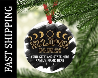 Total Solar Eclipse Ornament, Solar Eclipse Ornament, Total Solar Eclipse Gift, solar Eclipse Keepsake, Solar Eclipse