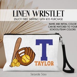 Softball Gifts, Softball Pouch, Gift for Softball Player, Softball Team Gift, Softball Lover, Softball Gift, Softball Bag, Softball Wristlet
