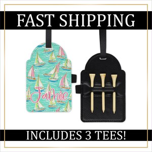 Personalized Golf Tag, Golf Gift, Golf Bag Tag, Personalized Tee Holder, Golf Lover Gift, Golf Accessories, Golf Tee Holder, Golf