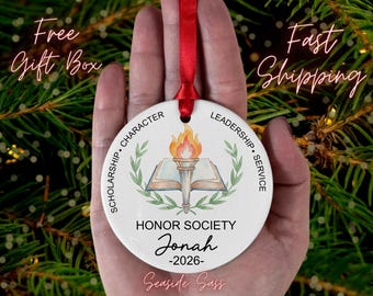 Honor Society Ornament • Academic Achievement • Student Honor Ornament • Scholarship Gift • Scholar Academic Award