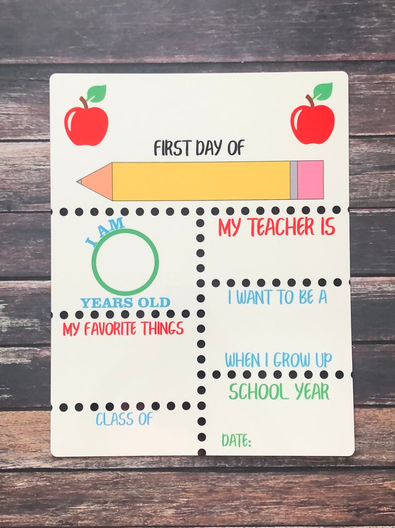 First Day of School Dry Erase Board First Day of School Sign Etsy