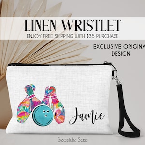 Personalized Bowling Bag, Personalized Bowling Make-Up Bag, Custom Bowling Toiletry Bag, Bowling Gift Ideas, Bowling Lover
