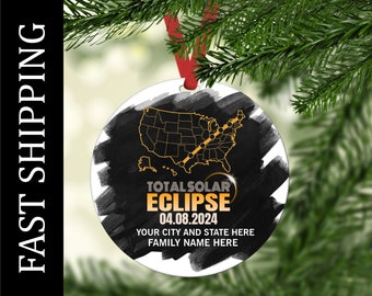 Total Solar Eclipse Ornament, Solar Eclipse Ornament, Total Solar Eclipse Gift, solar Eclipse Keepsake, Solar Eclipse, Eclipse Gift