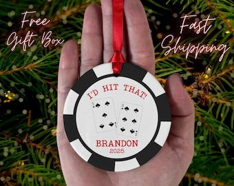 Personalized Poker Ornament, Poker Ornament, Poker Lover Gift, Poker