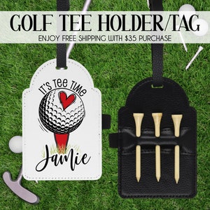 Personalized Golf Tag, Golf Gift, Golf Bag Tag, Personalized Tee Holder, Golf Lover Gift, Golf Accessories, Golf Tee Holder, Golf