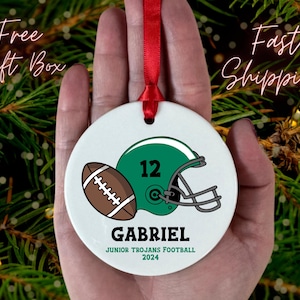 Personalized Football Ornament, Football Ornament, Football Gift, Boys Ornament, Football Team, Football Team Sports Gift, Senior Gift