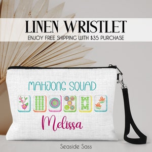 Personalized Mahjong Bag, Personalized Mahjong Zipper Pouch, Mahjong Tile Bag, Game Tile Bag, Mahjong Gift, Mahjong Lover, Mahjong