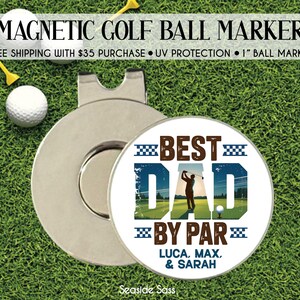 Best Dad By Par - Custom Father&#39;s Day Golf Ball Marker - Personalized Golf Gift for Dad - Unique Father&#39;s Day Present - Golf Ball Marker