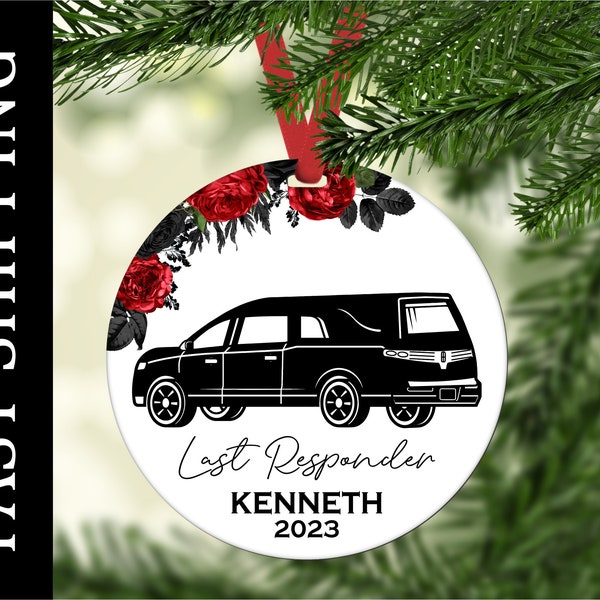 Personalized Funeral Director Ornament, Last responder, Mortician Ornament, Funeral Director Gift, Funeral Home, Funeral Director, Hearse