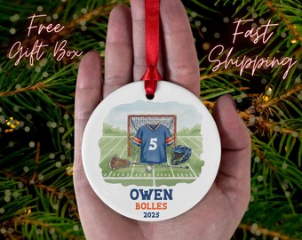 Personalized Lacrosse Ornament, Lacrosse Ornament, Lacrosse Gift, Boys Ornament, Lacrosse Team, Football Team Sports Gift, Senior Gift