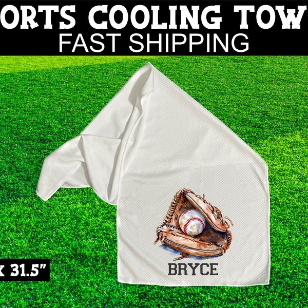 Personalized Cooling Towel, Baseball Towel, Baseball Gift, Personalized Towel, Sports Cooling Towel, Sports Towel, Workout Towel, Gym Towel