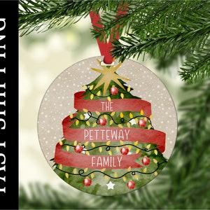 Personalized Family Christmas Ornament,  Custom Family Keepsake, Family Ornament, Christmas Ornament