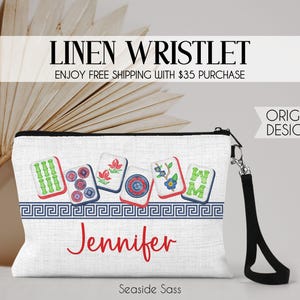 Personalized Mahjong Bag, Personalized Mahjong Zipper Pouch, Mahjong Tile Bag, Game Tile Bag, Mahjong Gift, Mahjong Lover, Mahjong
