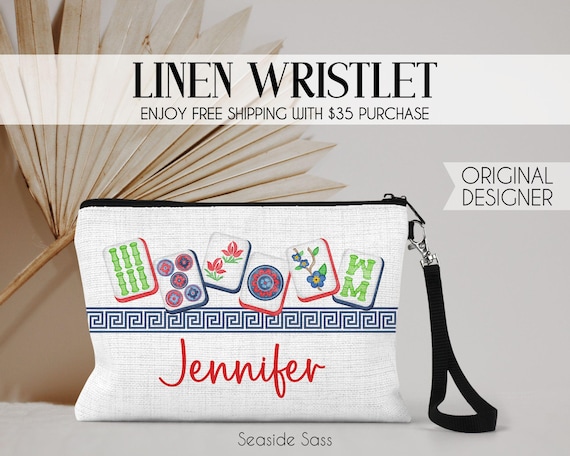 Personalized Mahjong Bag, Personalized Mahjong Zipper Pouch, Mahjong Accessory Bag, Game Accessory Bag, Mahjong Gift, Mahjong Lover, Mahjong