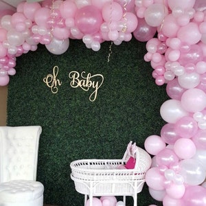 Oh baby back drop, oh baby wooden cutout, oh baby, baby shower decorations, baby shower backdrop, oh baby backdrop, oh baby sign, image 5