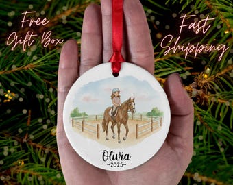 Equestrian Girl Ornament, Custom Horseback Rider Ornament, Horse Riding Gift for Kids or Teens, Horse Lover Ornament, Horseback RidingGift