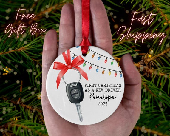Personalized New Driver Christmas Ornament, New License Ornament, New Driver Ornament, New Driver Gift, First Christmas Driving, Sweet 16