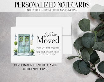New Address Cards, We've Moved Announcement, New Address Postcard, New Home Cards With Envelopes, New Home Flat Note Cards, New Address