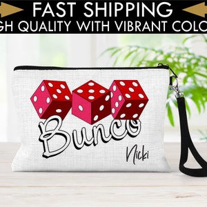 Personalized Bunco Bag, Bunco Queen, Bunco Wristlet, Personalized Gift for Bunco Lover, Gift for Bunco Player, Bunco Bag, Bunco Gifts
