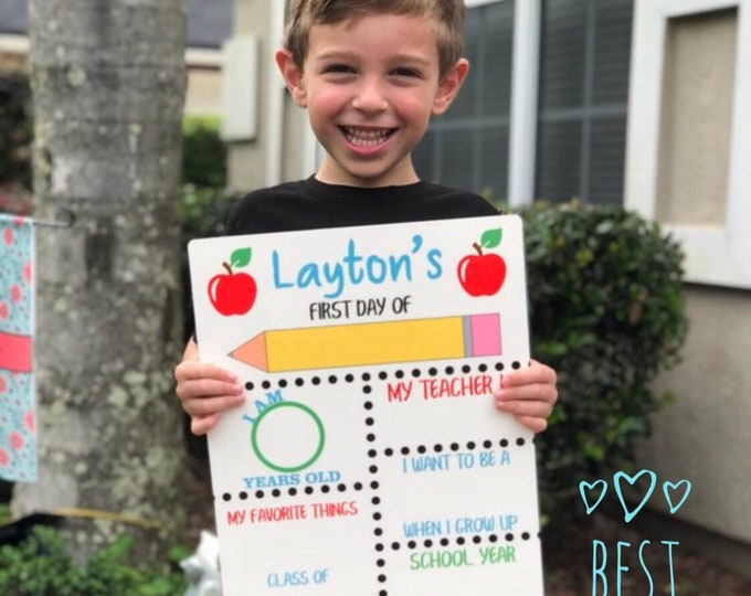 First Day of School Dry Erase Board, First Day of School Sign, School