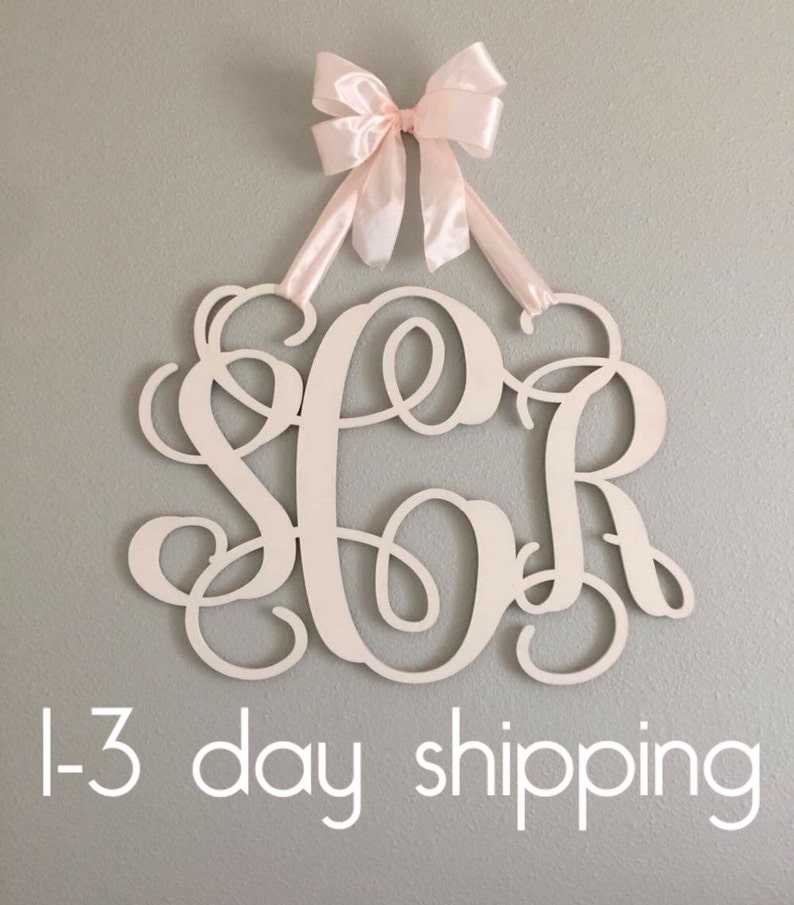 Wooden monogram wall hanging Wooden Monogram unpainted Etsy