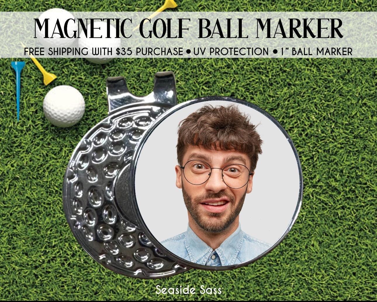 Photo Golf Marker, Personalized Golf Marker, Golf Marker and Visor Clip Set, Custom Golf Gifts, Custom Golf Ball Marker, Golf Accessory