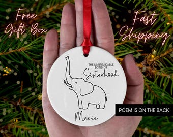 Elephant Sisterhood Ornament, Unique Friendship Ornament, Best Friends Gift, Friendship Circle Gift, Circle Of Love, Loyalty And Sisterhood,