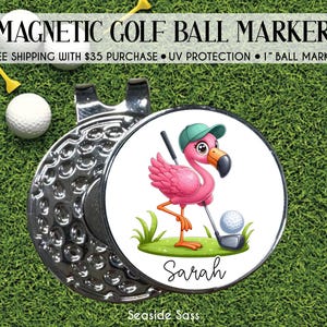 Personalized Golf Ball Marker, Girls Golf Gifts, Golf Gift, Personalized Ball Marker, Personalized Golf Gift, Golf Lover Gift, Flamingo Golf