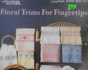 Floral Trims for Fingertips, Leisure Arts, Pattern Leaflet #585, 1988