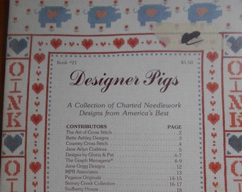 Designer Pigs, Graph Menagerie, Pattern Leaflet #21, 1986