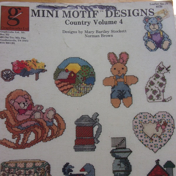 Mini Motif Designs Country Vol 4, Graphworks, Pattern Leafet #29, 1986