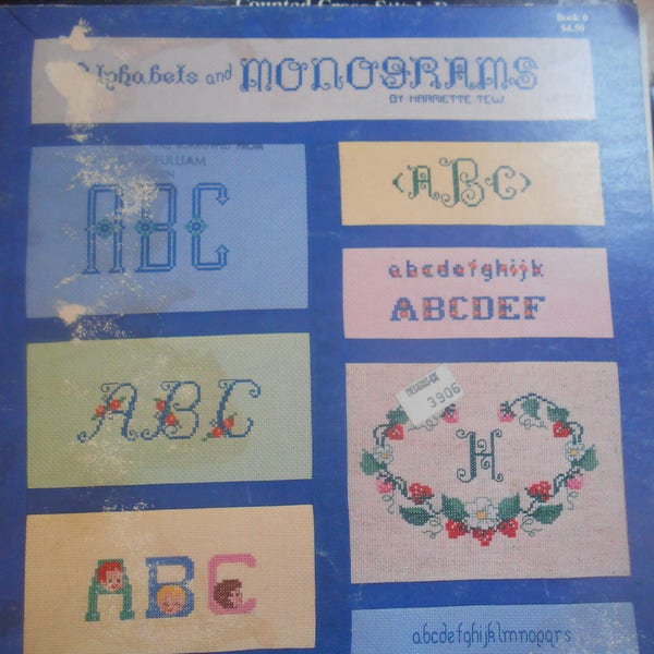 Alphabets and Monograms, Harriette Tew, Pattern Leaflet #6, 1982