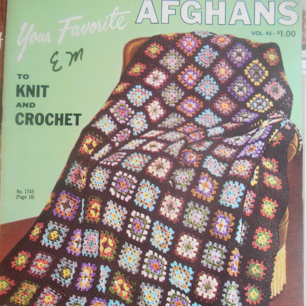 SALE!!** Your Favorite Afghans, Bucilla, Pattern Leaflet #45, 1966