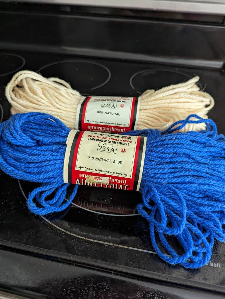 Aunt Lydia's Rug Yarn Natural/national Blue Free Etsy