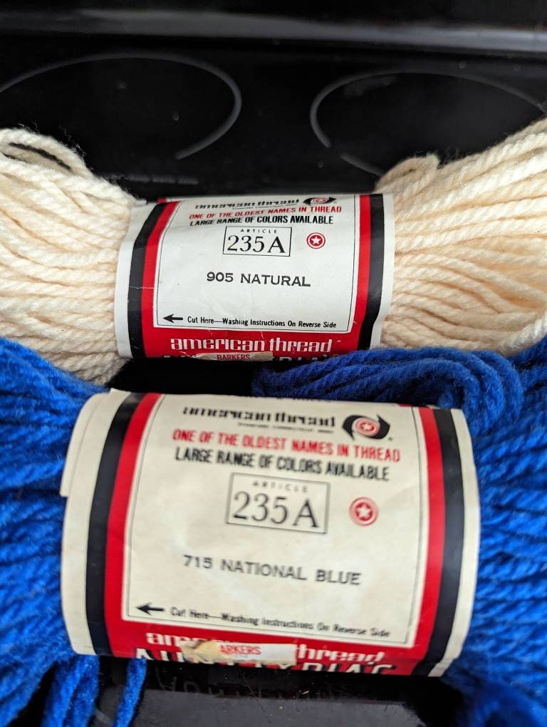 Aunt Lydia's Rug Yarn Natural/national Blue Free Etsy