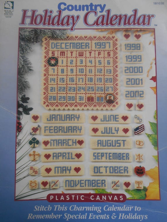 SALE Country Holiday Calendar, White Birches, Pattern Leaflet 181038, 1997  - Etsy