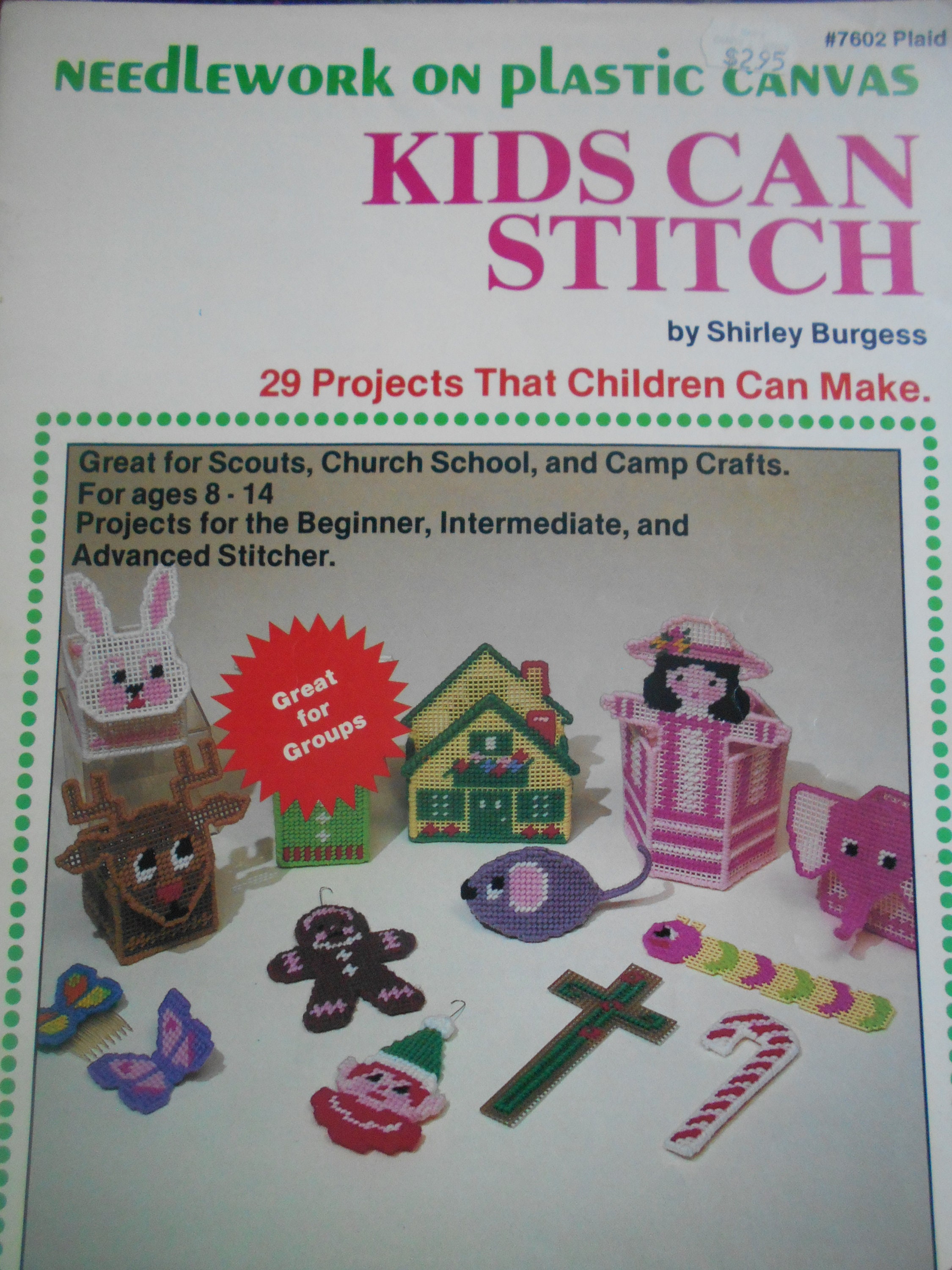 Kids Can Stitch, Plaid Enterp, Pattern Leaflet #7602, 1982