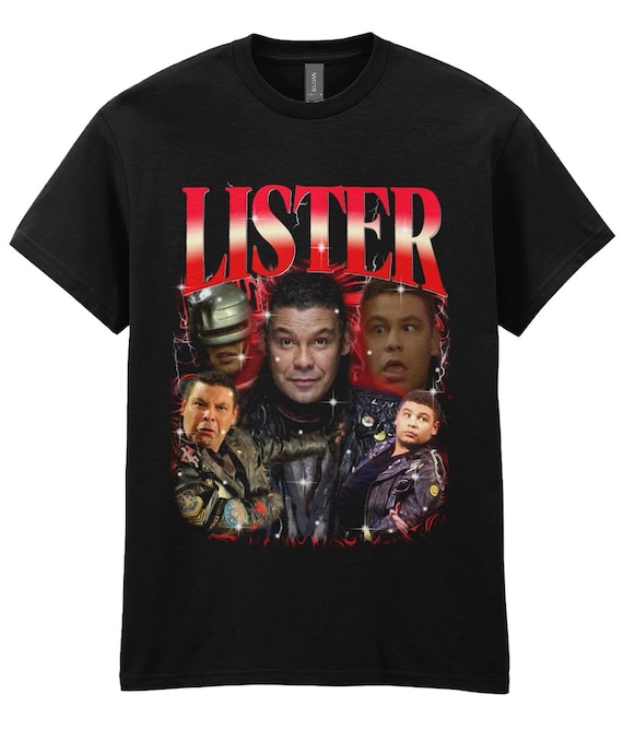 Lister Red Dwarf Black T-Shirt | UKTV Comedy Funny Classic Vintage Sci-Fi