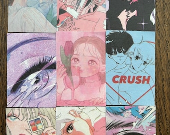 50 x Kawaii Night Walk Japanese Washi Paper Stickers | Anime Manga Journaling