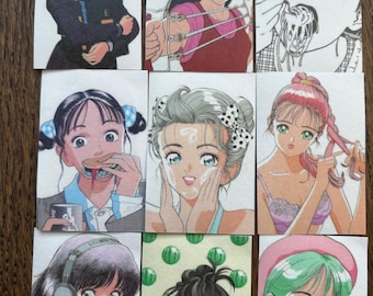 50 x Kawaii Showa Love Japanese Washi Paper Stickers | Anime Manga Journaling