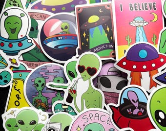 Alien Space UFO Vinyl Stickers