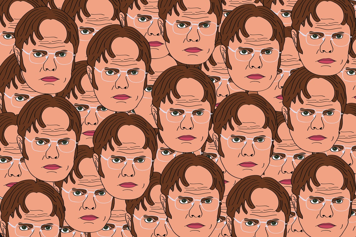Dwight Schrute the Office U.S 'faces' Illustration - Etsy