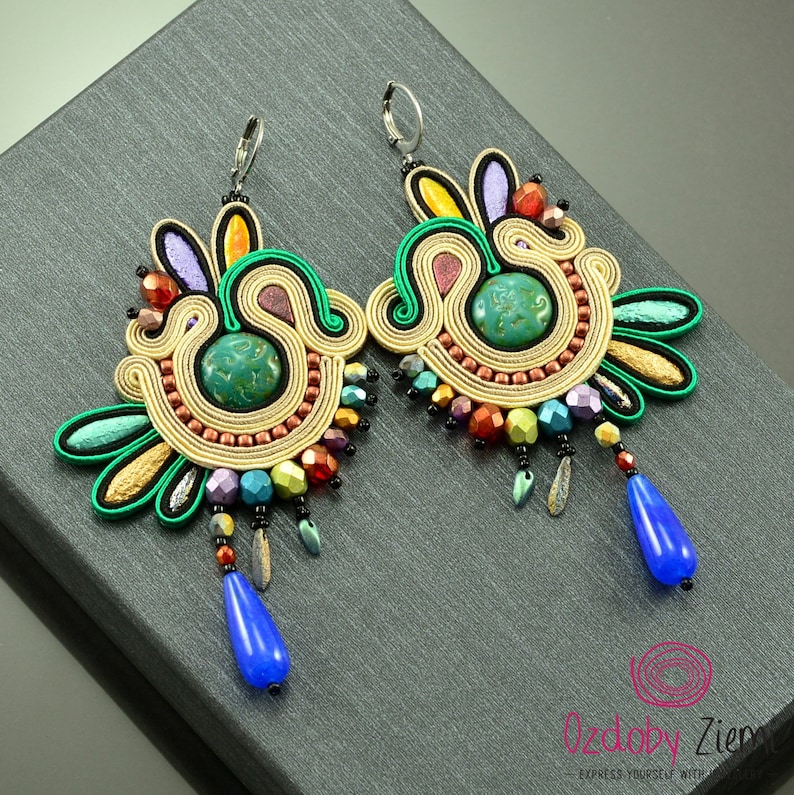 Big Colorful Earrings Colorful Statement Earrings Funky Etsy