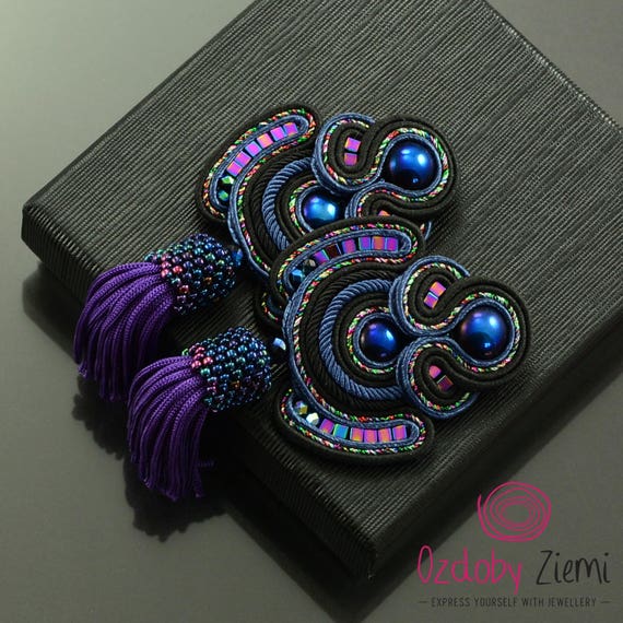 Earrings Tassels Purple Color Fashion Women Stock Photo 690805825 |  Shutterstock