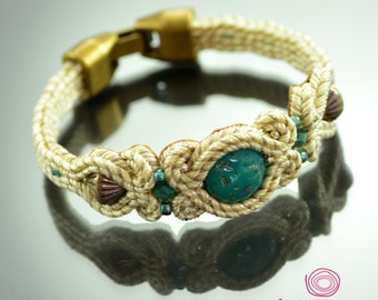 Beige and turquoise soutache bracelet, unique creamy green bracelet, delicate beige cuff, Braccialetto Soutache, turquoise and beige cuff