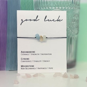 Pulsera de cristal ajustable para la buena suerte / Regalo simbólico / Recuerdo / Joyería de cristal / Cristal natural / Regalo considerado /