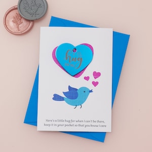 Carte souvenir personnalisée Petit câlin d'oiseau